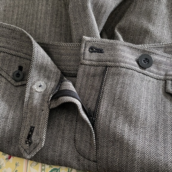 Vintage wide leg herringbone short cropped pants culottes - Picture 9 of 11